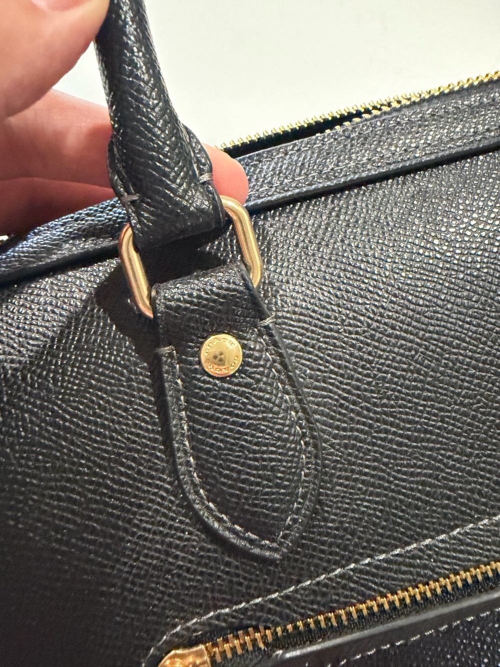 Coach Black Pebbled Leather Satchel with Gold Hardware - Picture 10 of 13